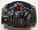 Pewter Enameled Burro Belt Buckle